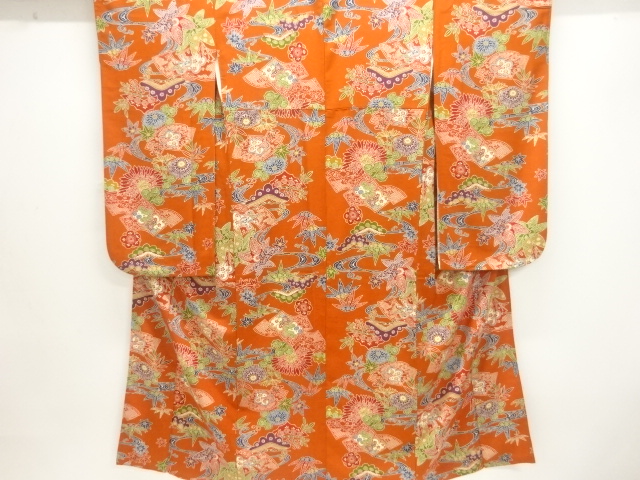 JAPANESE KIMONO / FURISODE / CHIRIMEN / SHOCHIKUBAI